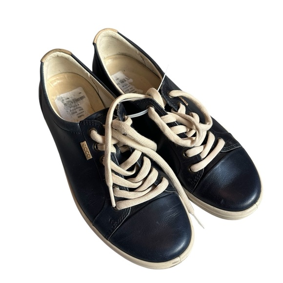 Ecco Soft 7 Leather Sneaker in Marine/Navy/Deep Blue - Size US8/8.5 - Picture 5 of 9